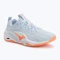 Dámské házenkářské boty Mizuno Wave Stealth Neo 2.1 blue finch/lava orange/white