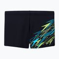 Pánské plavecké boxerky Speedo Medley Logo Aquashort anthracite/hyper teal