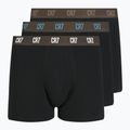 Pánské boxerky  CR7 Basic Trunk 3 pary black/brown