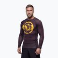 Pánský rashguard s dlouhým rukávem Pitbull Rashguard Logo Palms brown