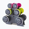 Sada činek s držákem Body Sculpture Smart Bw 108T 19 kg pink/yellow/black