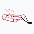 Kovové sáňky HUMBAKA with backrest and footrests pink
