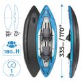 Nafukovací kajak pro 2 osoby AQUASTIC Delft 11'0'' modrý  15