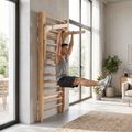 Gymnastické žebřiny s hrazdou XTREXO LW100 wooden 11