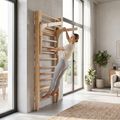 Gymnastické žebřiny s hrazdou XTREXO LW100 wooden 12