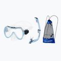 Dětská šnorchlovací souprava AQUA-SPEED Enzo + Evo maska + trubice + světle modrá taška