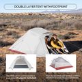 Trekový stan pro 3 osoby  Naturehike Updated Cloud Up 3 light grey/red 10