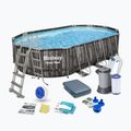 Bazén s kovovou konstrukcí  Bestway Power Steel Oval Pool Set 610 x 366 cm hnědý