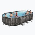 Bazén s kovovou konstrukcí  Bestway Power Steel Oval Pool Set 610 x 366 cm hnědý 2