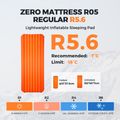 Nafukovací matrace Flextail Zero R05 Regular orange 8