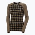 Dámská termoakční mikina Helly Hansen Lifa Merino Midweight Graphic Crew sepia houndstooth aop 5