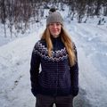 Dámský svetr Fjällräven Övik Knit Cardigan dark navy 10