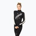 Dámské tričko Longsleeve super.natural KryTeeede Col T-Neck Light jet black/white/mountain trail gl/white