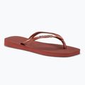 Dámské žabky Havaianas Square Logo Metallic mahogany