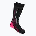Dámské lyžařské ponožky Mico Medium Weight Warm Control Ski black/fluorescent fuchsia
