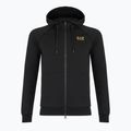 Pánská mikina Emporio Armani EA7 Train Logo Series Extended Logo Hoodie Fz black / gold