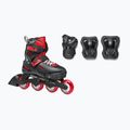 Dětské kolečkové brusle s chrániči Rollerblade Fury Combo Jr black/red