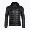 Pánská bunda  EA7 Emporio Armani Train Core ID Down Light Hoodie black/gold logo 7