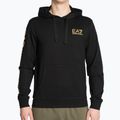 Pánská mikina EA7 Emporio Armani Train Logo Series Hoodie Extended Logo Coft black/gold logo