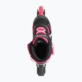 Dětské kolečkové brusle s chrániči Rollerblade Microblade Combo Jr black/pink 5