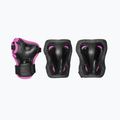 Dětské kolečkové brusle s chrániči Rollerblade Microblade Combo Jr black/pink 7
