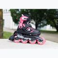 Dětské kolečkové brusle s chrániči Rollerblade Microblade Combo Jr black/pink 8