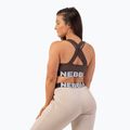 NEBBIA Medium Impact Cross hnědá fitness podprsenka 2