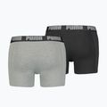 Pánské boxerky PUMA Basic 2 páry dark grey melange/black 2