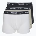 Pánské boxerky  Nike Everyday Cotton Stretch Trunk 3 páry white/grey heather/black