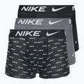 Pánské boxerky  Nike Dri-Fit Essential 3 páry nike logo print/cool grey/black