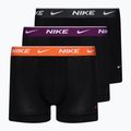 Pánské boxerky Nike Everyday Cotton Stretch Trunk 3 páry černá/fialová/oranžová