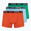 Pánské boxerky Nike Everyday Cotton Stretch Trunk 3 páry red/aquarius blue/stadium green