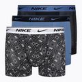 Pánské boxerky Nike Everyday Cotton Stretch Trunk 3 páry černá/modrá/šedá