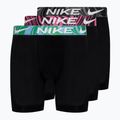 Pánské boxerky Nike Dri-Fit Essential Micro Boxer Brief 3 páry black/aquarius bleu/laser fuchsia/grey