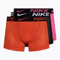 Pánské boxerky Nike Dri-FIT Cotton Trunk 3 páry picante red/laser fuchsia/black