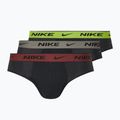 Pánské slipy Nike Everyday Cotton Stretch Brief 3 pary cyber black/heather grey/dark pony