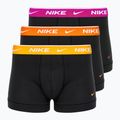 Pánské boxerky  Nike Everyday Cotton Stretch Trunk 3 páry black/gold/hyper crimson