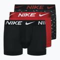 Pánské boxerky Nike Dri-Fit Essential 3 páry swoosh life print/uni red/black