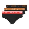 Pánské slipy Nike Everyday Cotton Stretch Brief 3 pary black light crimson/desert ochre/black wb