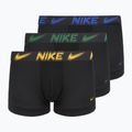 Pánské boxerky Nike Dri-Fit Essential Micro Trunk 3 pairs black/game royal/malachite/un gold/zoom wb