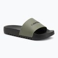 Pánské nazouváky Calvin Klein HM0HM01063 Chuncky Pool Slide Rub Smokey Olive/Black