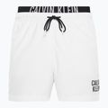 Pánské plavecké šortky Calvin Klein Medium s dvojitým pasem bílé