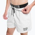 Pánské plavecké šortky Calvin Klein Medium s dvojitým pasem bílé 8