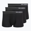 Pánské boxerky KARL LAGERFELD Stripe Logo Micro Trunk 3 páry black