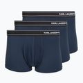 Pánské boxerky KARL LAGERFELD Stripe Logo Micro Trunk 3 páry mood indigo