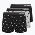 Pánské boxerky KARL LAGERFELD Ikon Aop Trunk 3 páry karl dot/ash black