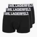 Pánské boxerky KARL LAGERFELD Bold Elastic Trunk 3 páry black