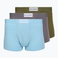 Pánské boxerky KARL LAGERFELD Essential Logo Trunk 3 páry olive/clear sky/excalibur