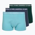 Pánské boxerky KARL LAGERFELD Logo Trunk Multiband 3 páry dark sea/indigo/blue