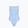 Dámské jednodílné plavky Tommy Hilfiger Straight Neck Print floral stripe blue spell